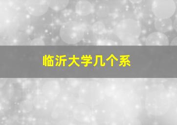 临沂大学几个系