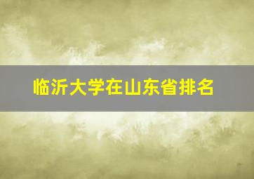 临沂大学在山东省排名