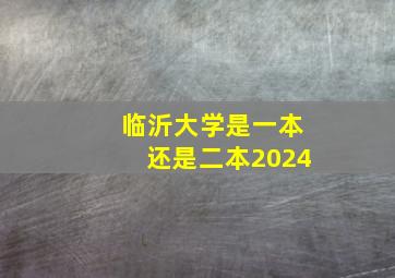 临沂大学是一本还是二本2024