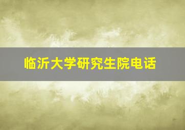 临沂大学研究生院电话