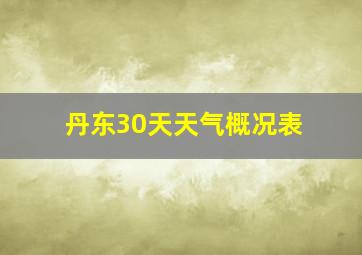 丹东30天天气概况表