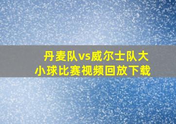 丹麦队vs威尔士队大小球比赛视频回放下载