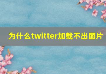 为什么twitter加载不出图片