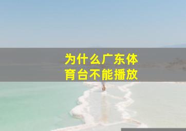 为什么广东体育台不能播放