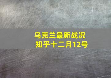 乌克兰最新战况知乎十二月12号