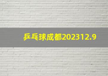 乒乓球成都202312.9