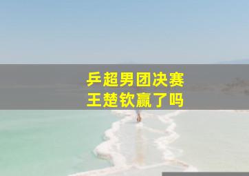 乒超男团决赛王楚钦赢了吗