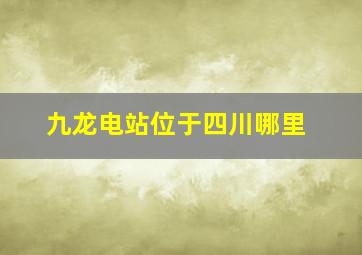 九龙电站位于四川哪里