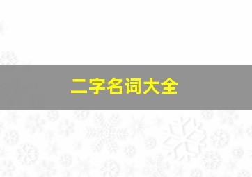 二字名词大全