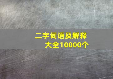 二字词语及解释大全10000个