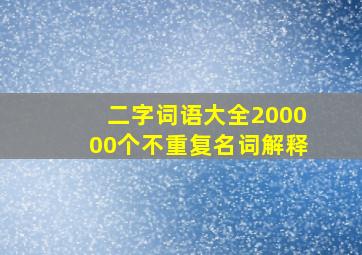 二字词语大全200000个不重复名词解释