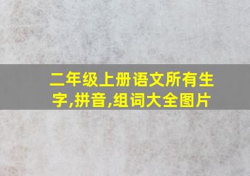 二年级上册语文所有生字,拼音,组词大全图片