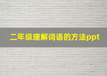 二年级理解词语的方法ppt