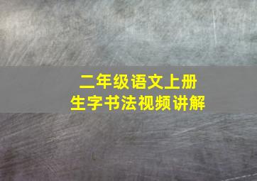 二年级语文上册生字书法视频讲解