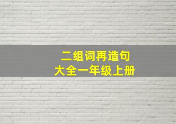 二组词再造句大全一年级上册