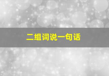 二组词说一句话