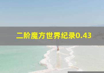 二阶魔方世界纪录0.43