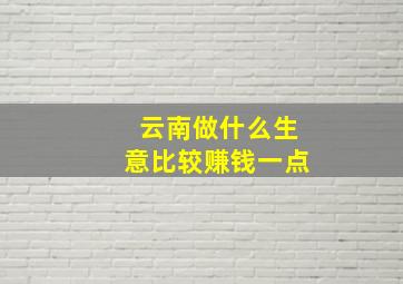 云南做什么生意比较赚钱一点