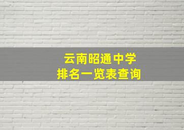 云南昭通中学排名一览表查询