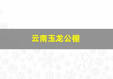 云南玉龙公棚