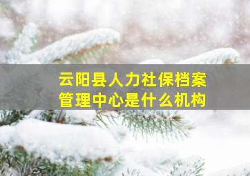 云阳县人力社保档案管理中心是什么机构