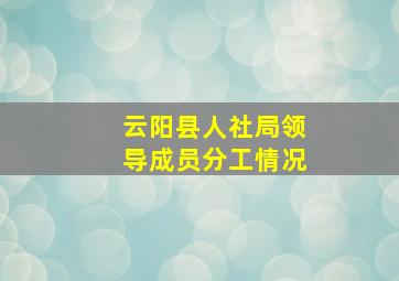 云阳县人社局领导成员分工情况