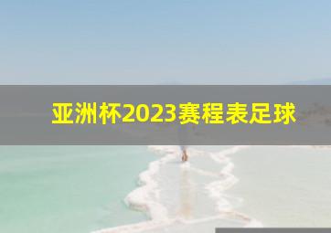 亚洲杯2023赛程表足球