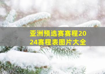 亚洲预选赛赛程2024赛程表图片大全