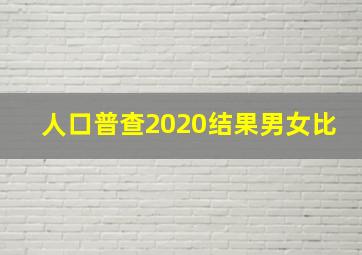 人口普查2020结果男女比