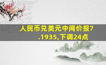 人民币兑美元中间价报7.1935,下调24点