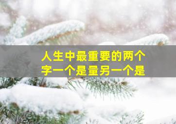 人生中最重要的两个字一个是量另一个是