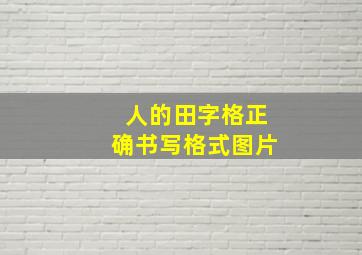 人的田字格正确书写格式图片