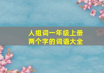 人组词一年级上册两个字的词语大全