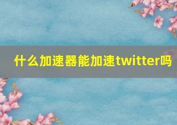 什么加速器能加速twitter吗