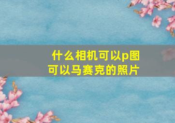 什么相机可以p图可以马赛克的照片