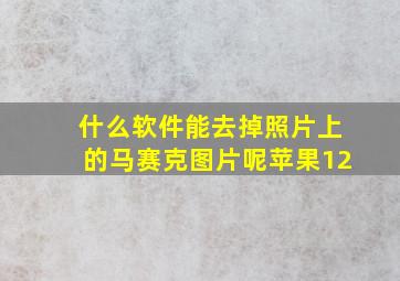 什么软件能去掉照片上的马赛克图片呢苹果12