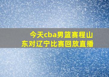 今天cba男篮赛程山东对辽宁比赛回放直播