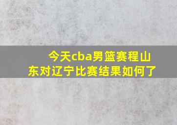 今天cba男篮赛程山东对辽宁比赛结果如何了