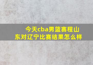 今天cba男篮赛程山东对辽宁比赛结果怎么样