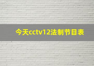 今天cctv12法制节目表