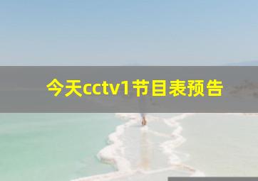 今天cctv1节目表预告