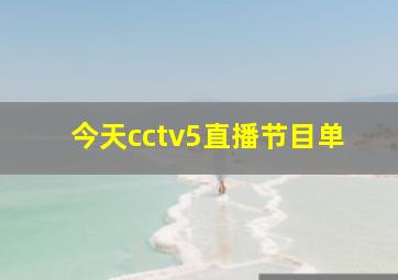 今天cctv5直播节目单