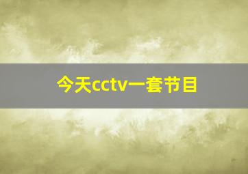 今天cctv一套节目