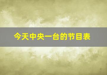 今天中央一台的节目表