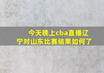 今天晚上cba直播辽宁对山东比赛结果如何了