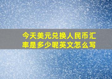 今天美元兑换人民币汇率是多少呢英文怎么写