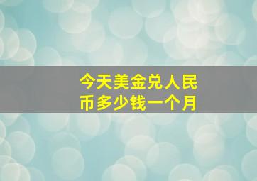 今天美金兑人民币多少钱一个月