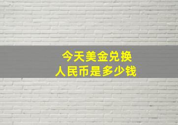 今天美金兑换人民币是多少钱