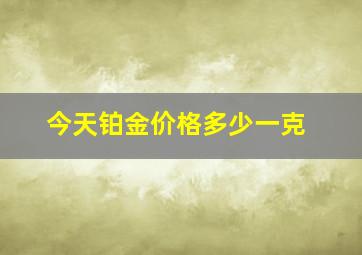 今天铂金价格多少一克