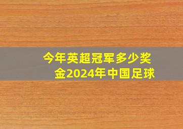 今年英超冠军多少奖金2024年中国足球